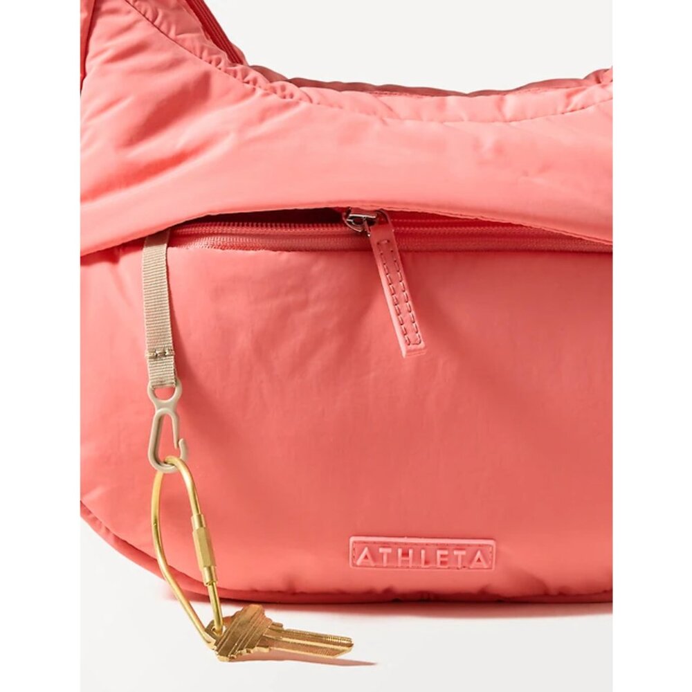 ATHLETA All About Small Crossbody Hobo Coral Puffer Bag NWT - Picture 4 of 7